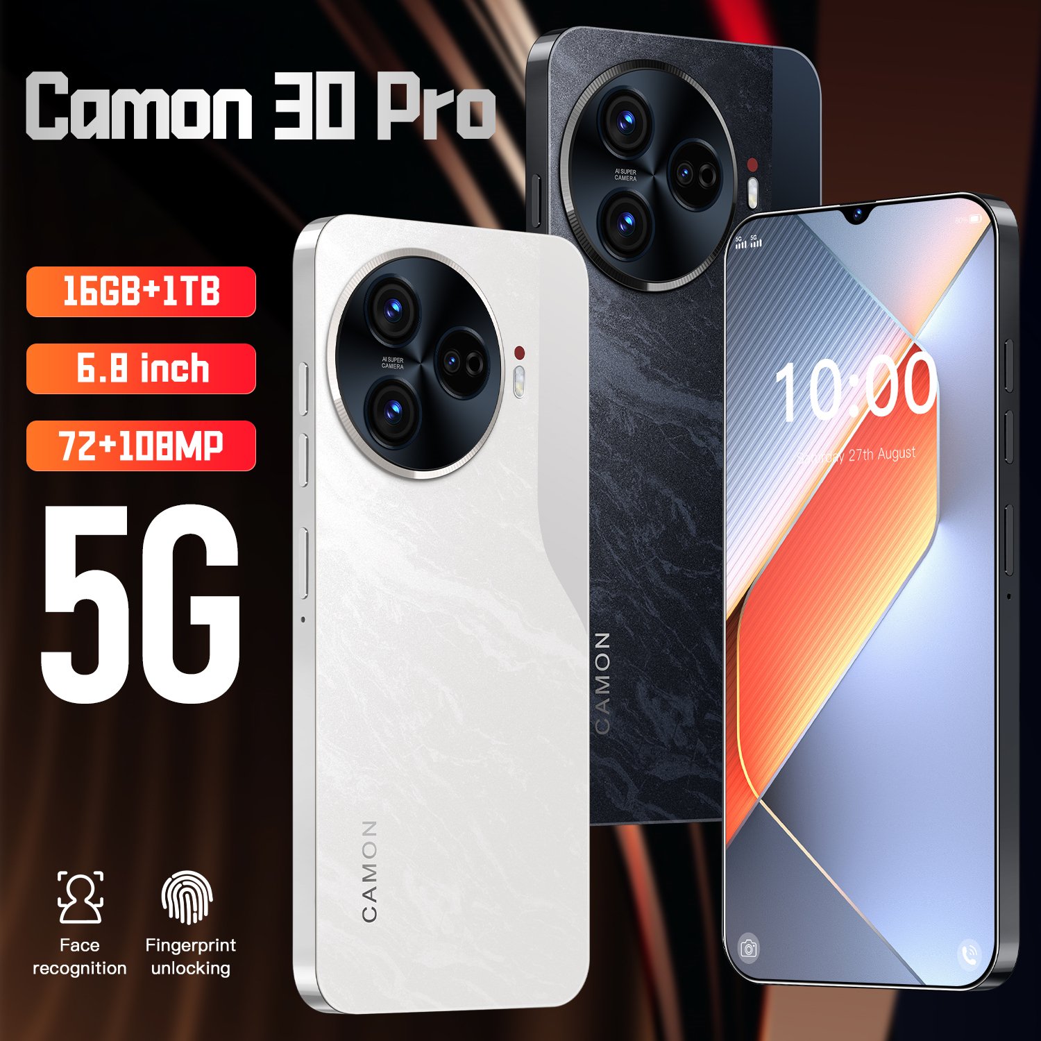 Global Unlocked Camon 30 Premier 5G - 7.3-inch Wholesale 3G 4G 5G Android Smartphone